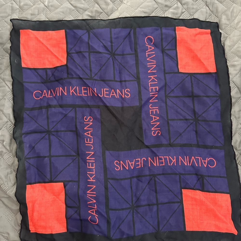 Calvin Klein Jeans Black and Orange Scarf